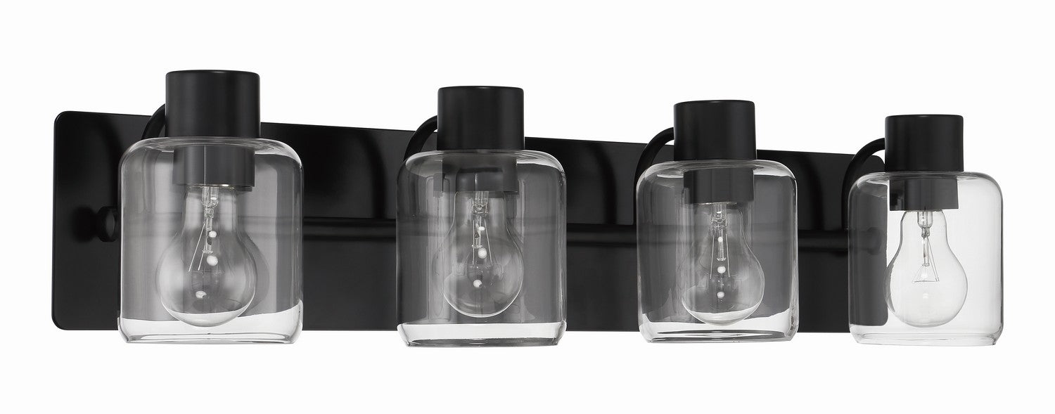 Craftmade 17728FB4 Four Light Vanity, Flat Black