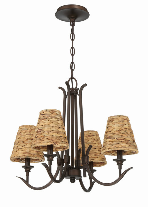 Craftmade 58324-ABZ Four Light Chandelier, Aged Bronze Brushed