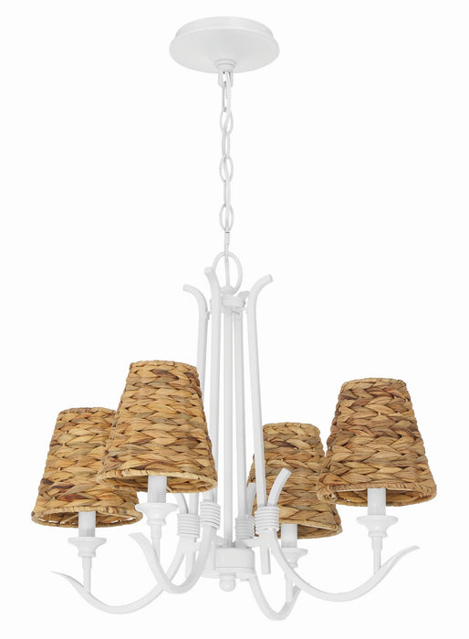 Craftmade 58324-MWW Four Light Chandelier, Matte White