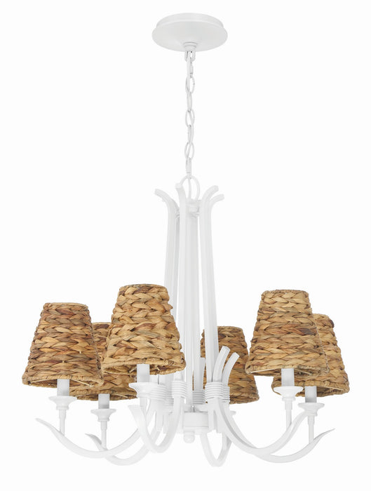 Craftmade 58326-MWW Six Light Chandelier, Matte White