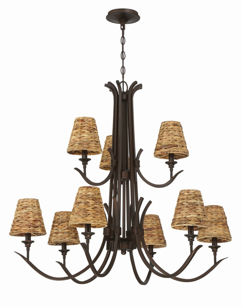 Craftmade 58329-ABZ Nine Light Chandelier, Aged Bronze Brushed