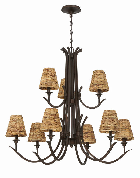 Craftmade 58329-ABZ Nine Light Chandelier, Aged Bronze Brushed