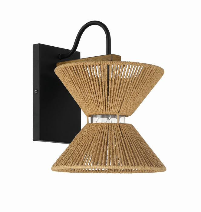 Craftmade 58561-FBWAL One Light Wall Sconce, Flat Black/Walnut