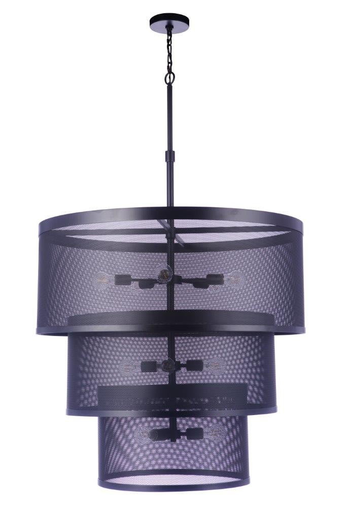 Craftmade 58992-FB 12 Light Pendant, Flat Black