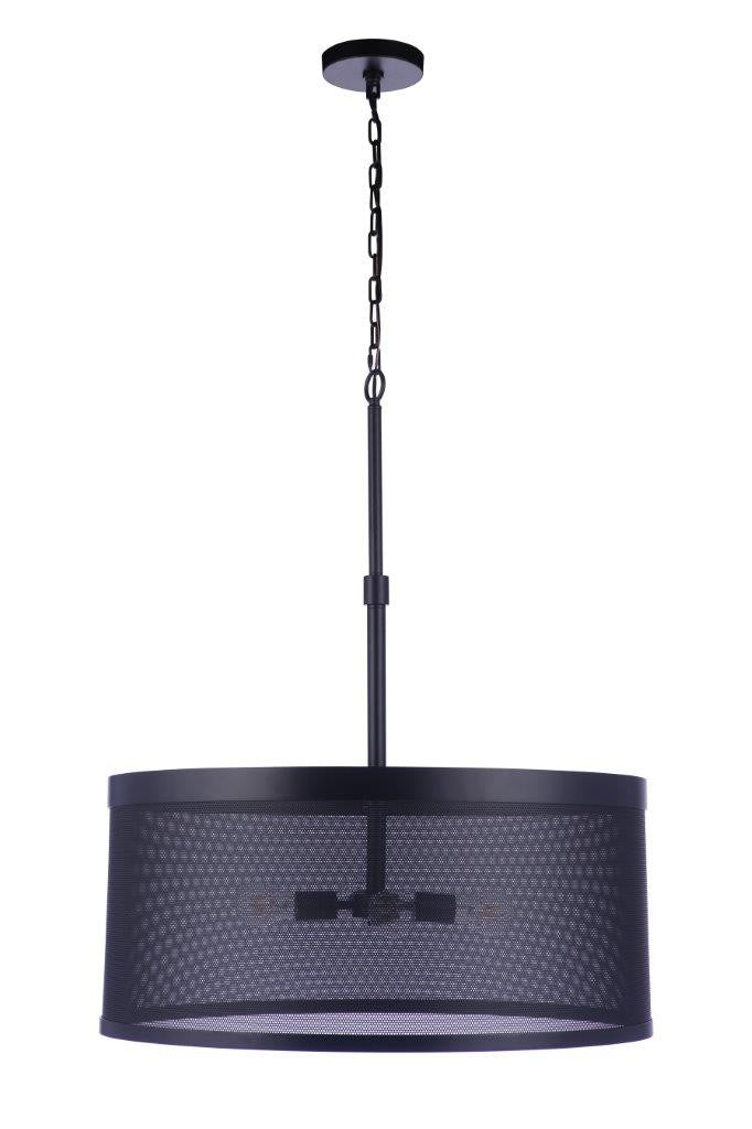 Craftmade 58994-FB Four Light Pendant, Flat Black