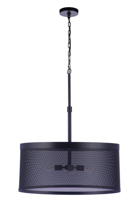 Craftmade 58994-FB Four Light Pendant, Flat Black