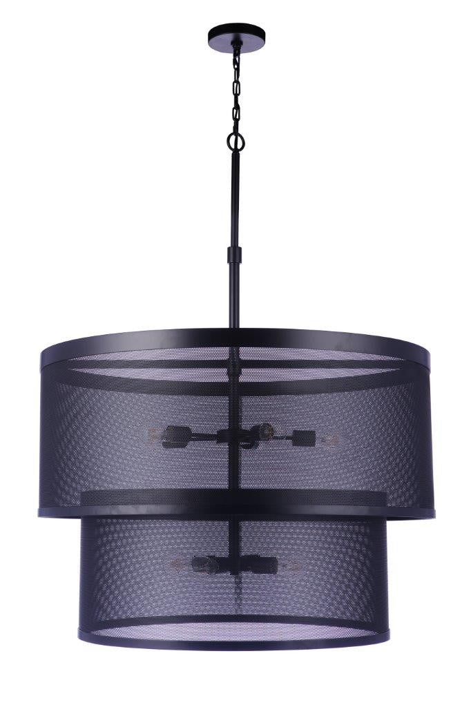 Craftmade 58999-FB Nine Light Pendant, Flat Black