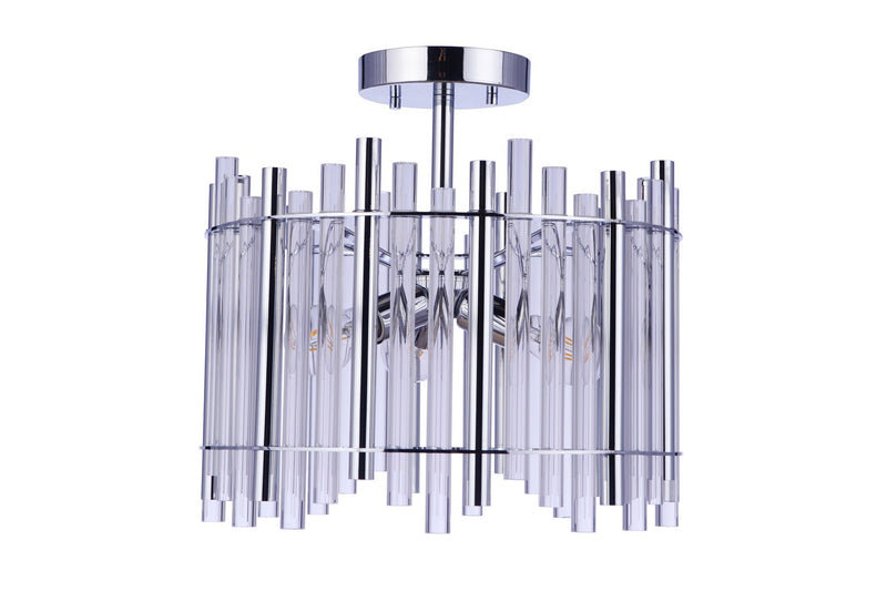Craftmade 59253-CH Three Light Semi Flush Mount, Chrome