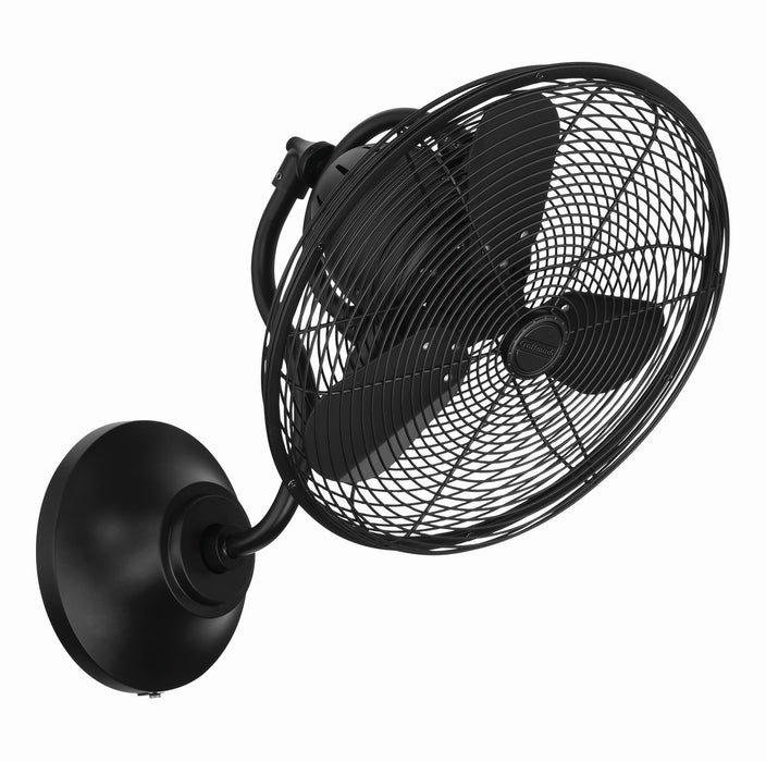 Craftmade BW116FB3-HW 14"Wall Fan, Flat Black