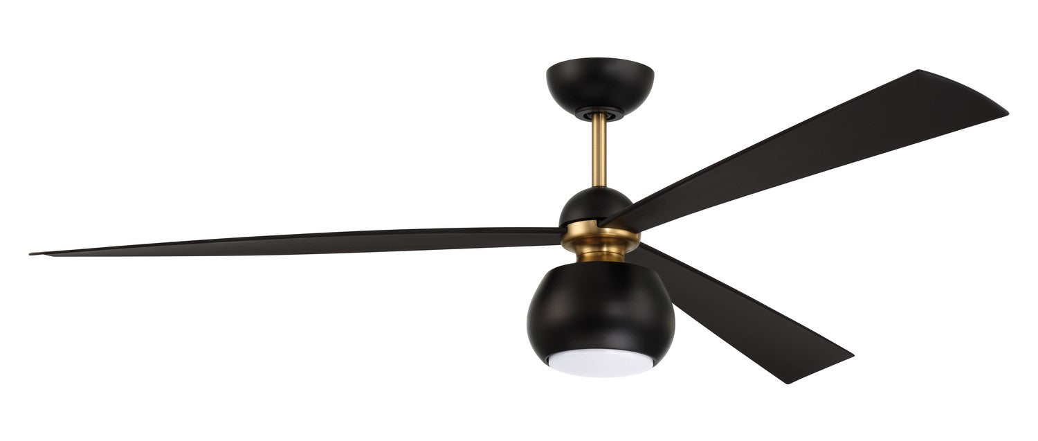 Craftmade OTT60FBSB3 60"Ceiling Fan, Flat Black/Satin Brass
