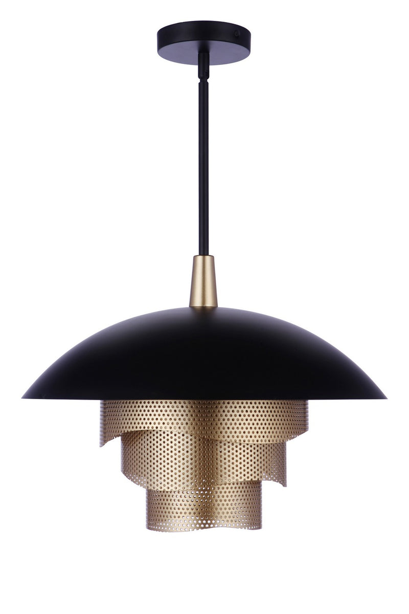 Craftmade P1010FBMG-LED LED Pendant, Flat Black/Matte Gold