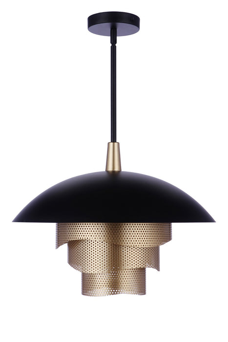 Craftmade P1010FBMG-LED LED Pendant, Flat Black/Matte Gold