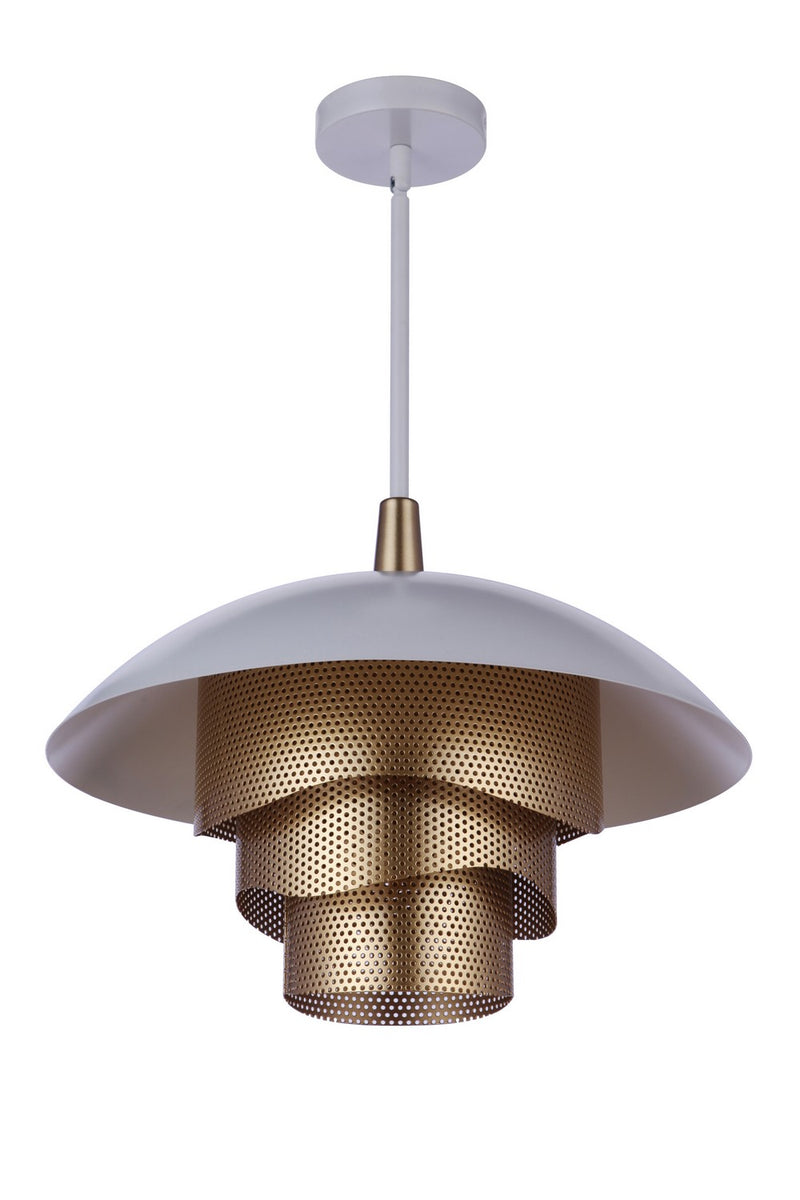 Craftmade P1010MWWMG-LED LED Pendant, Matte White/Matte Gold
