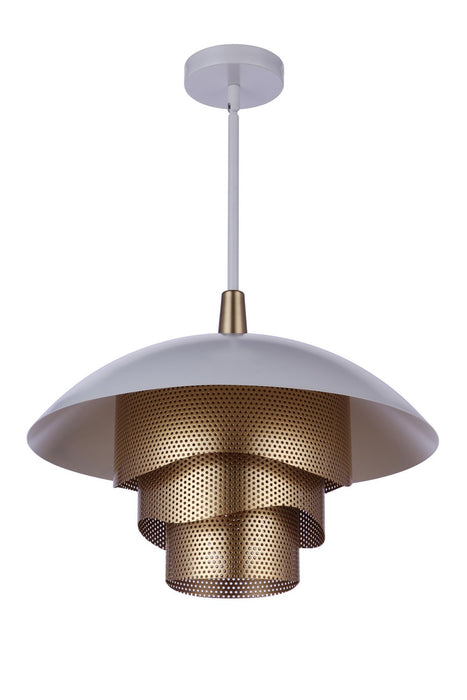 Craftmade P1010MWWMG-LED LED Pendant, Matte White/Matte Gold