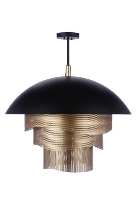 Craftmade P1011FBMG-LED LED Pendant, Flat Black/Matte Gold