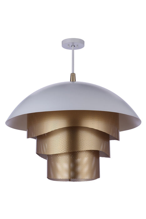 Craftmade P1011MWWMG-LED LED Pendant, Matte White/Matte Gold