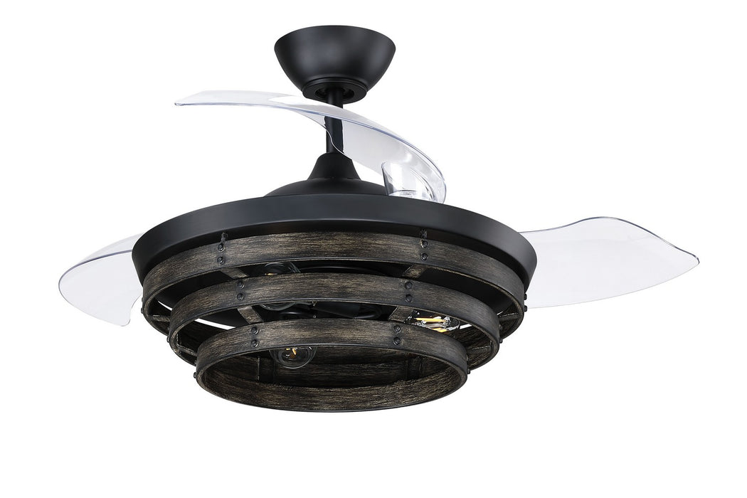 Craftmade WHS42FBGW3 42"Ceiling Fan, Flat Black