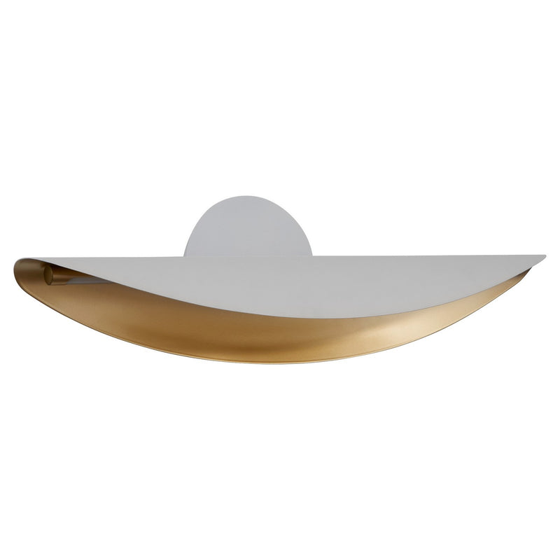Quorum 3-406-640 LED Wall Sconce, White|Aged Brass