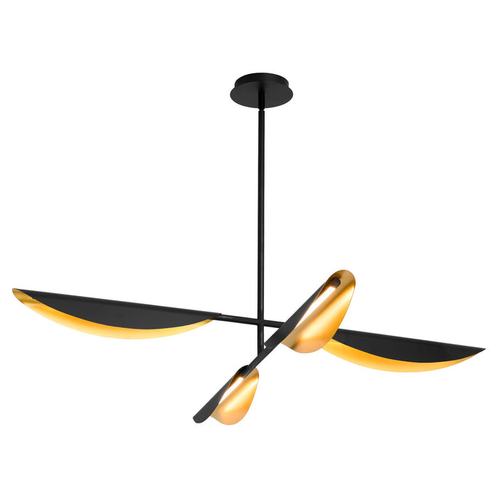 Oxygen 3-407-1540 LED Chandelier, Black W/ Aged Brass