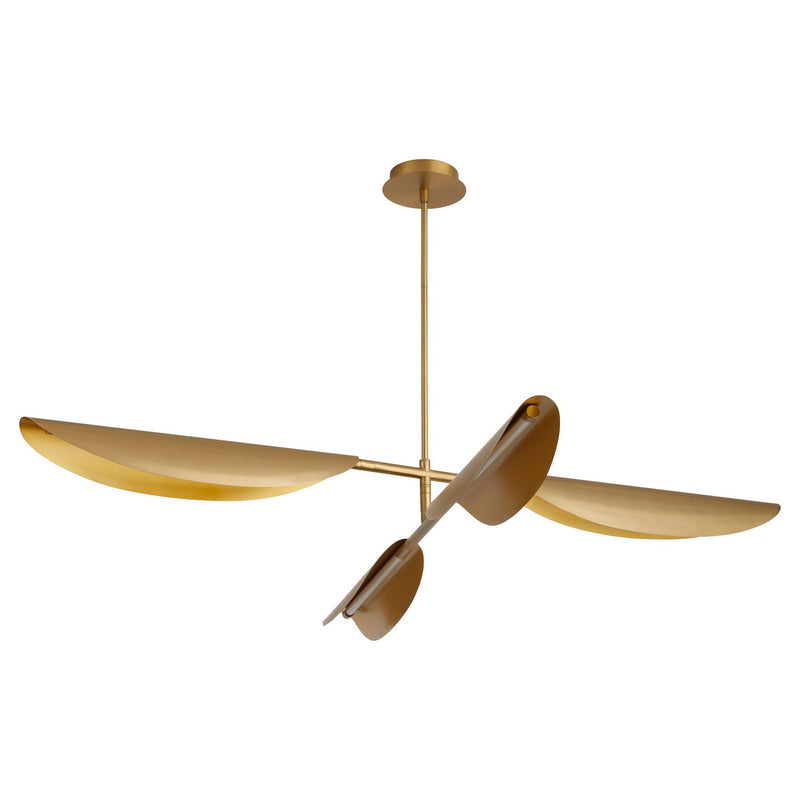 Quorum 3-407-40 LED Chandelier, Aged Brass