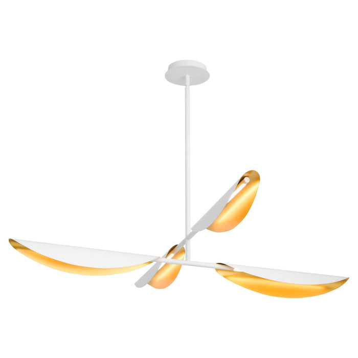 Oxygen 3-407-640 LED Chandelier, White W/ Aged Brass