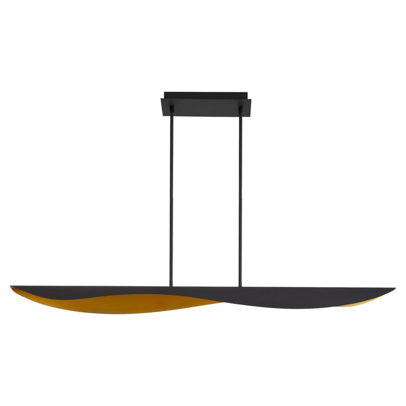 Quorum 3-408-1540 LED Chandelier, Black|Aged Brass