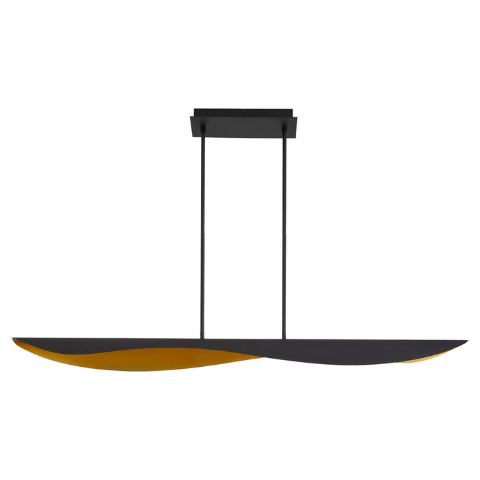 Oxygen 3-408-1540 LED Chandelier, Black W/ Aged Brass