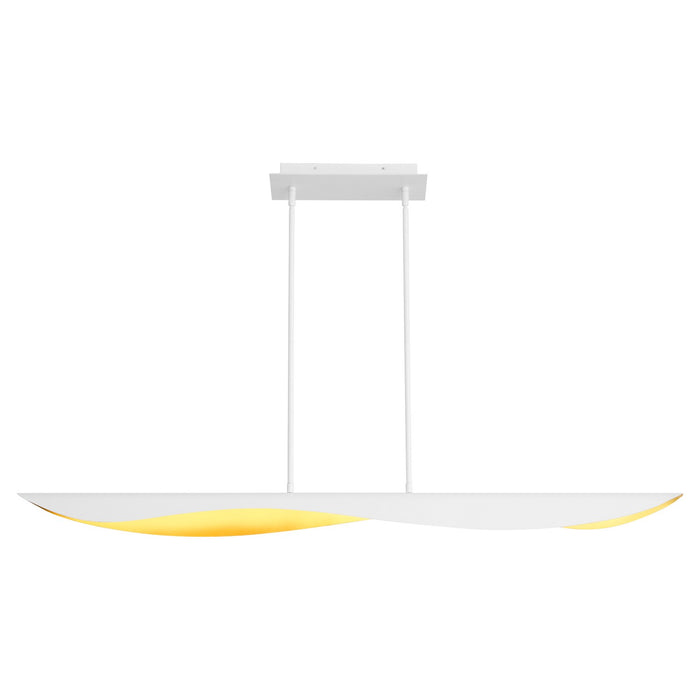 Oxygen 3-408-640 LED Chandelier, White W/ Aged Brass