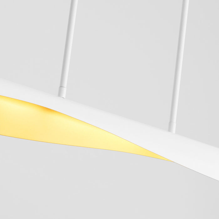 Oxygen 3-408-640 LED Chandelier, White W/ Aged Brass