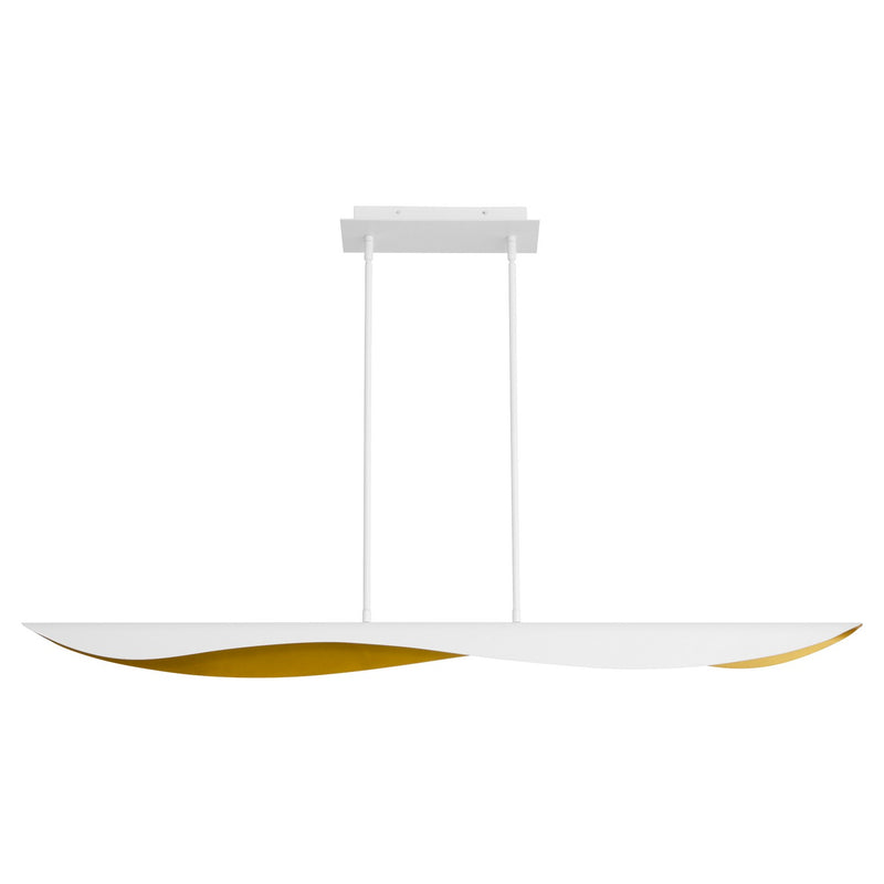 Quorum 3-408-640 LED Chandelier, White|Aged Brass