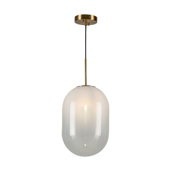 Artcraft AC10630BR One Light Pendant, White, Brass