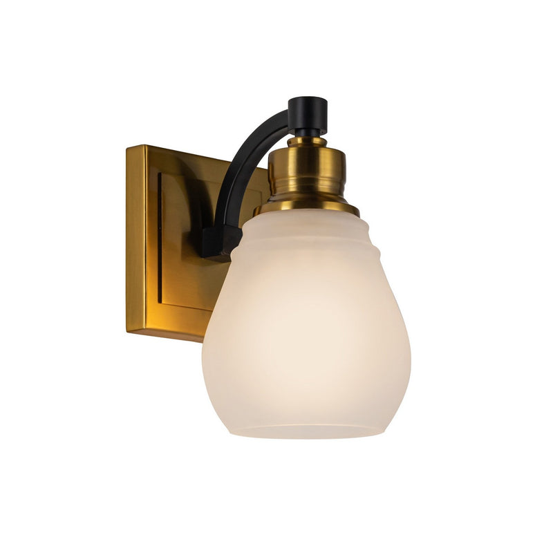 Artcraft AC11681BB One Light Bathroom Sconce, Brass & Black