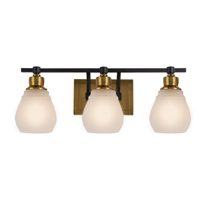 Artcraft AC11683BB Three Light Bathroom Vanity, Brass & Black