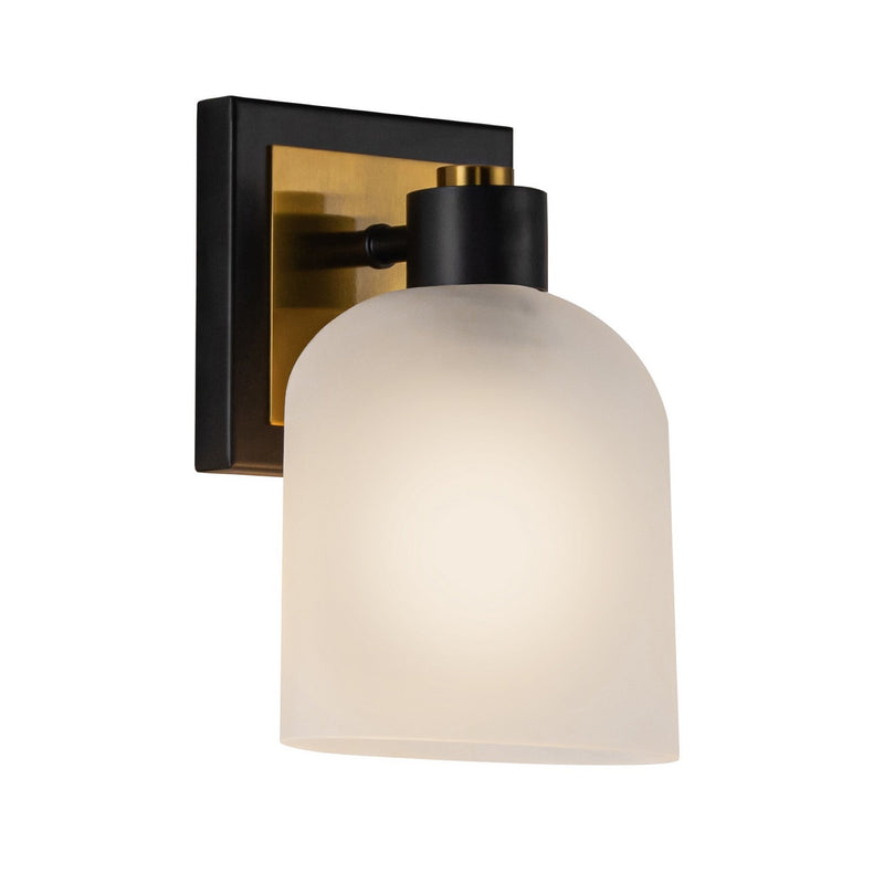Artcraft AC11691BB One Light Bathroom Sconce, Black and Brushed Brass