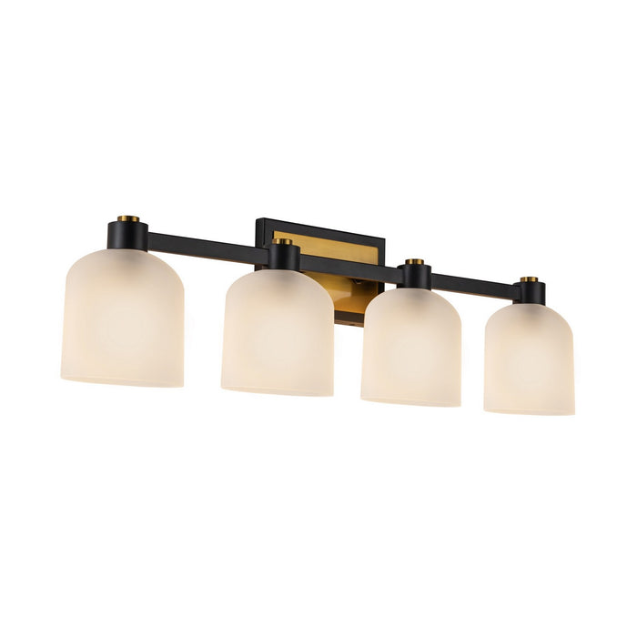Artcraft AC11694BB Four Light Bathroom Vanity, Black and Brushed Brass