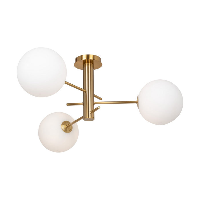 Artcraft AC11763BR Three Light Semi-Flush Mount, Brass