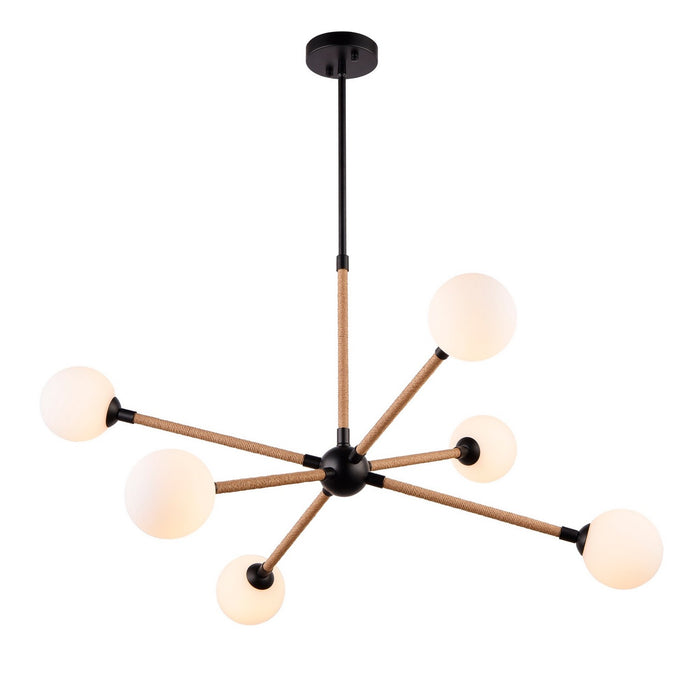 Artcraft AC11846BK Six Light Chandelier, Black