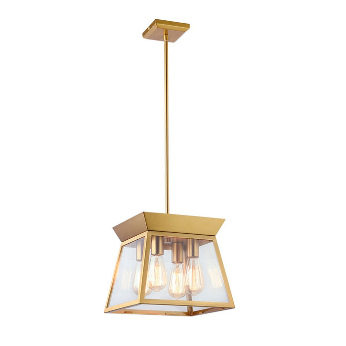Artcraft AC11851BB Four Light Chandelier, Brushed Brass