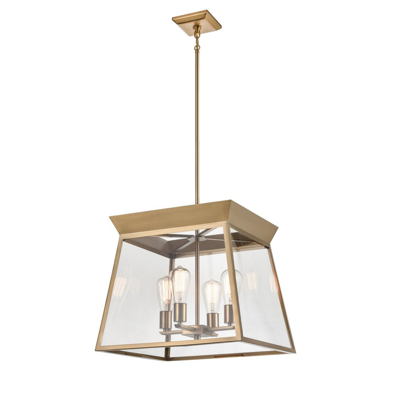 Artcraft AC11852BB Four Light Chandelier, Brushed Brass