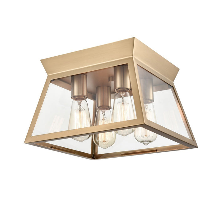 Artcraft AC11853BB Four Light Flushmount, Brushed Brass