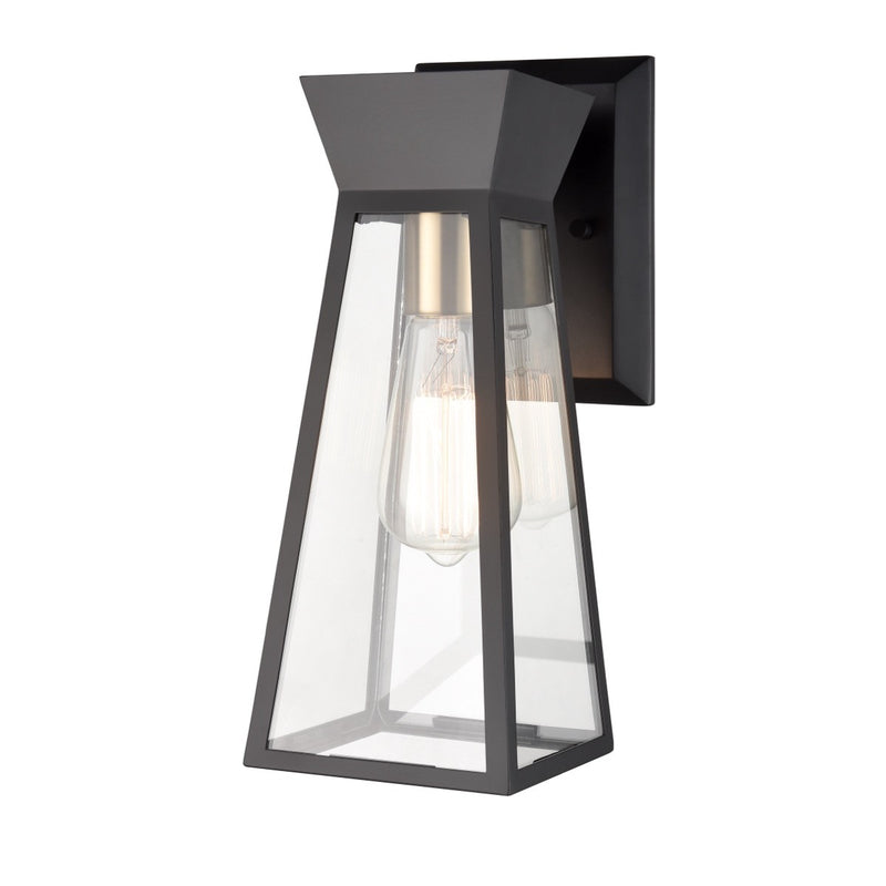 Artcraft AC11857BK One Light Wall Sconce, Black and Brushed Brass