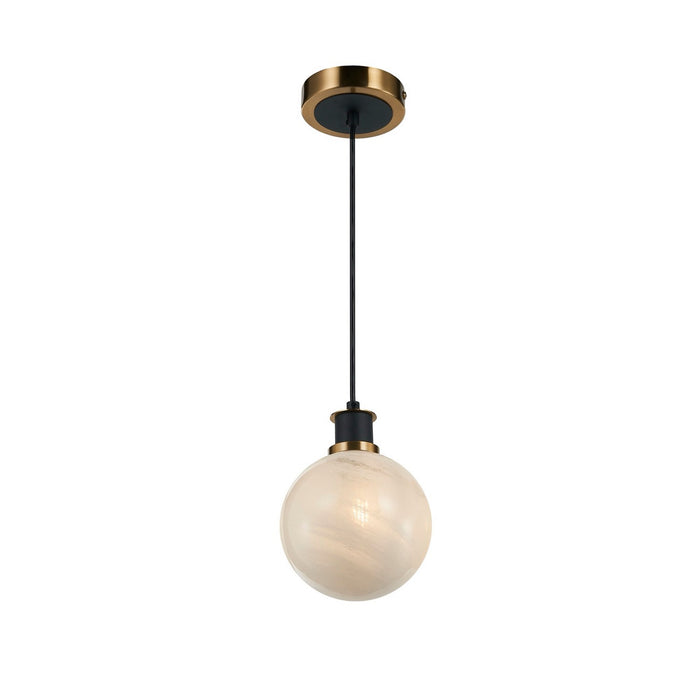 Artcraft AC11870SW One Light Pendant, Black and Brushed Brass
