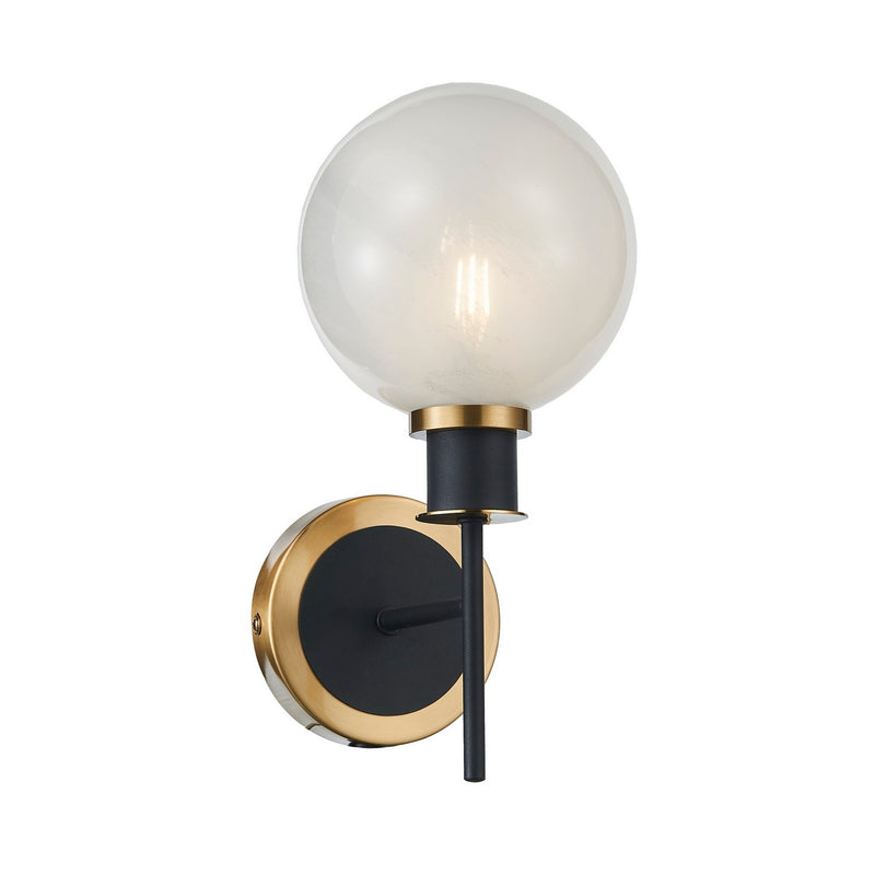 Artcraft AC11871SW One Light Wall Sconce, Black and Brushed Brass