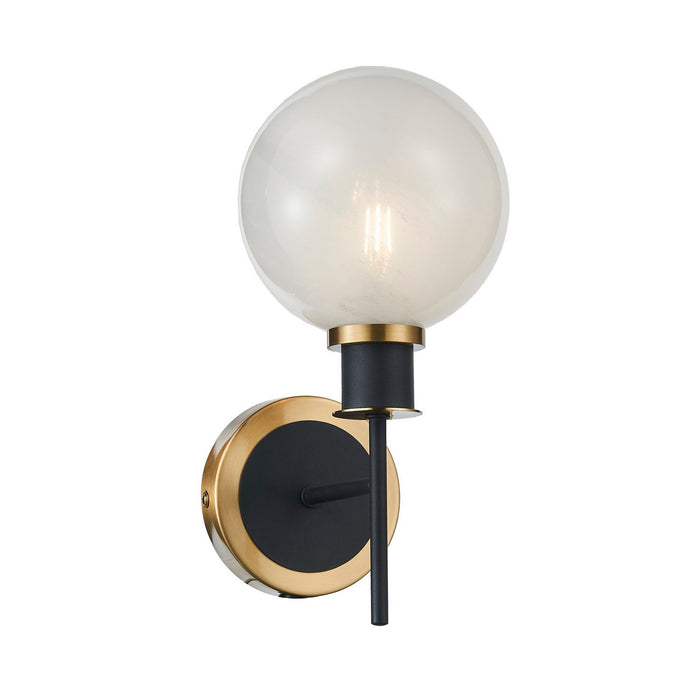 Artcraft AC11871SW One Light Wall Sconce, Black and Brushed Brass