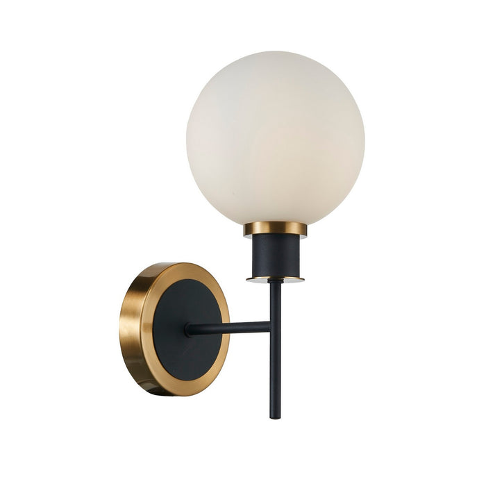 Artcraft AC11871WH One Light Wall Sconce, Black and Brushed Brass