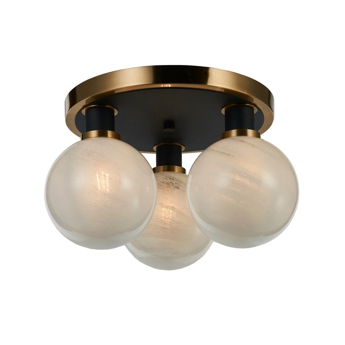 Artcraft AC11873SW Three Light Pendant, Black and Brushed Brass