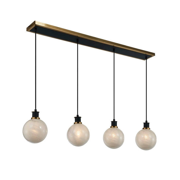 Artcraft AC11874SW Four Light Island/Pool Table, Black and Brushed Brass