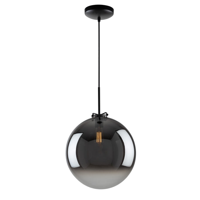 Artcraft AC11901BK One Light Pendant, Mirror Glass