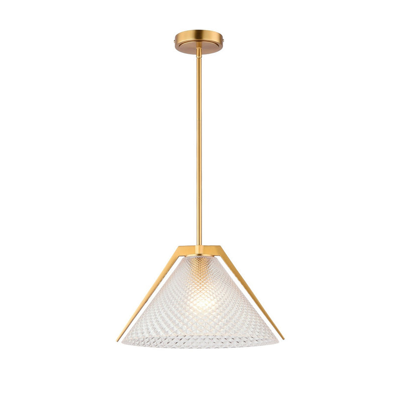 Artcraft AC11911BR One Light Pendant, Brass and black
