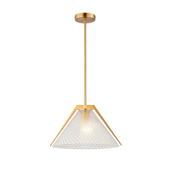 Artcraft AC11911BR One Light Pendant, Brass and black